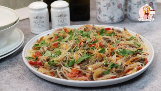 Новый вкусный салат с говядиной и фунчозой